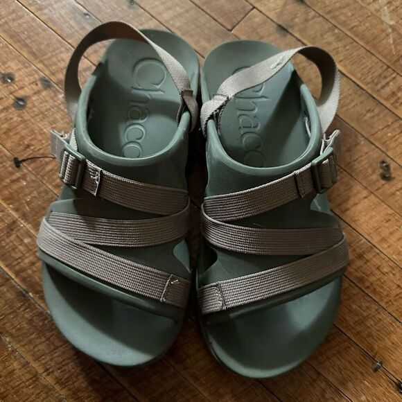 Chaco olive & tan strappy gorpcore M11 slip on sandals - Picture 5 of 5